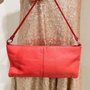 Express Women's Coral Genuine Leather Small Purse Handbag